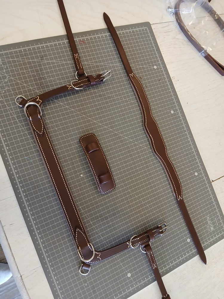 Montage d'un harnachement en cuir sur mesure